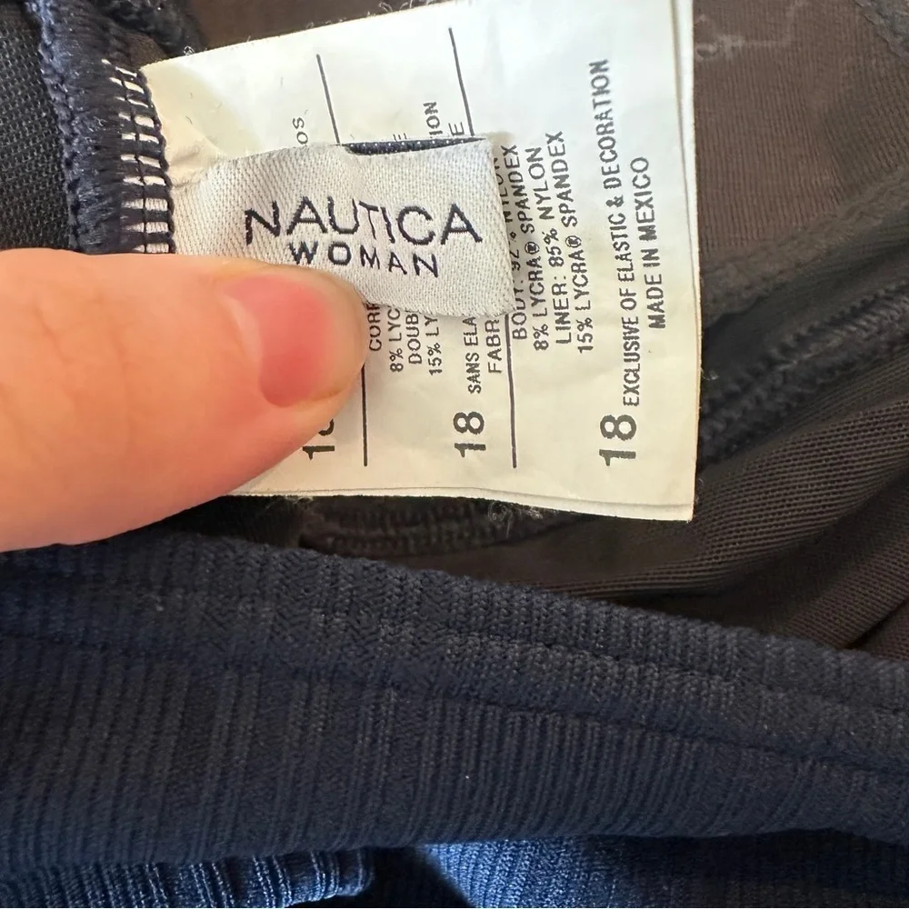 NWT Nautica Navy Halter Ribbed One Piece Swimsuit 18